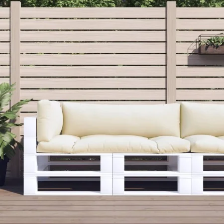 Cushions for sofa made of pallets 3 units cream fabric by , Cushions for chairs and sofas - Ref: Foro24-360946, Price: 70,48 ...