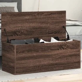 Brown oak engineered wood storage box 90x35x35 cm by , Storage trunks - Ref: Foro24-840687, Price: 77,94 €, Discount: %