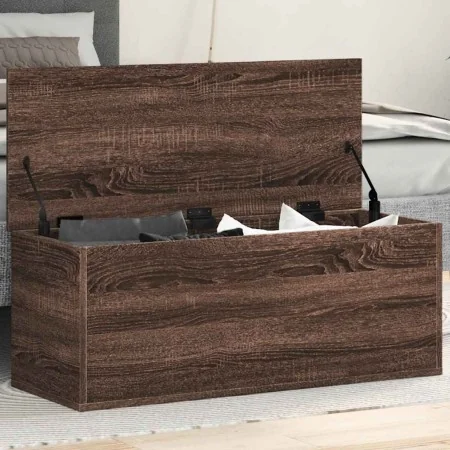 Brown oak engineered wood storage box 90x35x35 cm by , Storage trunks - Ref: Foro24-840687, Price: 77,94 €, Discount: %