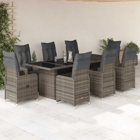 9-piece garden table and chairs and cushions synthetic rattan gray by , Garden sets - Ref: Foro24-3277295, Price: 1,00 €, Dis...