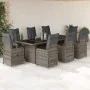 9-teiliger Gartentisch und Stühle und Kissen synthetisches Rattangrau von , Gartensets - Ref: Foro24-3277295, Preis: 1,00 €, ...