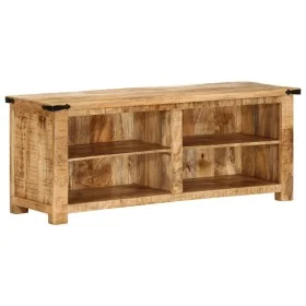 Mueble de TV madera maciza de mango rugosa 110x35x40 cm by , CD and DVD storage - Ref: Foro24-376041, Price: 220,15 €, Discou...
