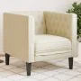 Sillón Chesterfield de cuero artificial blanco crema by , Sofas - Ref: Foro24-372653, Price: 140,72 €, Discount: %