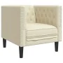 Sillón Chesterfield de cuero artificial blanco crema by , Sofas - Ref: Foro24-372653, Price: 140,72 €, Discount: %