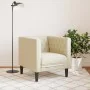 Sillón Chesterfield de cuero artificial blanco crema by , Sofas - Ref: Foro24-372653, Price: 140,72 €, Discount: %