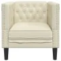 Sillón Chesterfield de cuero artificial blanco crema by , Sofas - Ref: Foro24-372653, Price: 140,72 €, Discount: %