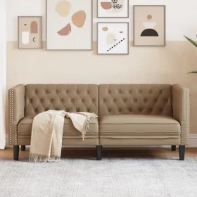 2-seater Chesterfield sofa artificial leather brown cappuccino by , Sofas - Ref: Foro24-372664, Price: 286,62 €, Discount: %