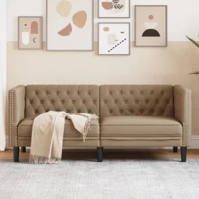 2-Sitzer Chesterfield Sofa Kunstleder Braun Cappuccino von , Sofas - Ref: Foro24-372664, Preis: 286,62 €, Rabatt: %