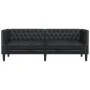 3-seater Chesterfield sofa artificial leather black by , Sofas - Ref: Foro24-372666, Price: 315,45 €, Discount: %