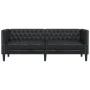 Sofá Chesterfield de 3 plazas cuero artificial negro de , Sofás - Ref: Foro24-372666, Precio: 307,81 €, Descuento: %