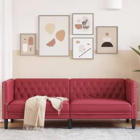 3-seater Chesterfield sofa artificial leather red red by , Sofas - Ref: Foro24-372670, Price: 262,64 €, Discount: %