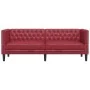 3-seater Chesterfield sofa artificial leather red red by , Sofas - Ref: Foro24-372670, Price: 262,64 €, Discount: %