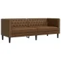 2-seater Chesterfield sofa in synthetic suede leather brown by , Sofas - Ref: Foro24-372672, Price: 290,39 €, Discount: %