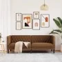 2-seater Chesterfield sofa in synthetic suede leather brown by , Sofas - Ref: Foro24-372672, Price: 290,39 €, Discount: %