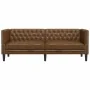 2-seater Chesterfield sofa in synthetic suede leather brown by , Sofas - Ref: Foro24-372672, Price: 290,39 €, Discount: %