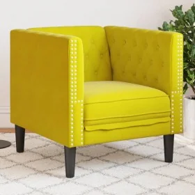 Sillón Chesterfield de terciopelo amarillo de , Sofás - Ref: Foro24-372679, Precio: 156,92 €, Descuento: %