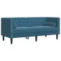 Sofá Chesterfield 2 plazas con cojines terciopelo azul de , Sofás - Ref: Foro24-372691, Precio: 297,12 €, Descuento: %