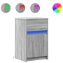 Mesita de noche con luces LED madera de ingeniería gris Sonoma de , Mesitas de noche - Ref: Foro24-852008, Precio: 53,70 €, D...