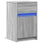 Mesita de noche con luces LED madera de ingeniería gris Sonoma de , Mesitas de noche - Ref: Foro24-852008, Precio: 53,70 €, D...
