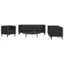 Chesterfield sofa set 3 pieces synthetic leather black by , Sofas - Ref: Foro24-3209267, Price: 721,38 €, Discount: %