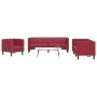 Chesterfield sofa set 3 pieces synthetic leather red red by , Sofas - Ref: Foro24-3209271, Price: 693,85 €, Discount: %
