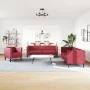 Chesterfield sofa set 3 pieces synthetic leather red red by , Sofas - Ref: Foro24-3209271, Price: 693,85 €, Discount: %