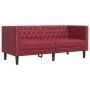 Chesterfield sofa set 3 pieces synthetic leather red red by , Sofas - Ref: Foro24-3209271, Price: 693,85 €, Discount: %