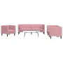 Set de sofás Chesterfield con cojines 3 piezas terciopelo rosa de , Sofás - Ref: Foro24-3209284, Precio: 852,00 €, Descuento: %