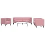 Set of Chesterfield sofas with 3 piece pink velvet cushions by , Sofas - Ref: Foro24-3209284, Price: 788,79 €, Discount: %