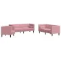 Set de sofás Chesterfield con cojines 3 piezas terciopelo rosa de , Sofás - Ref: Foro24-3209284, Precio: 852,00 €, Descuento: %