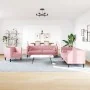 Set of Chesterfield sofas with 3 piece pink velvet cushions by , Sofas - Ref: Foro24-3209284, Price: 788,79 €, Discount: %
