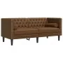 Set de sofás Chesterfield y cojines 3 pzs ante sintético marrón by , Sofas - Ref: Foro24-3209290, Price: 928,48 €, Discount: %