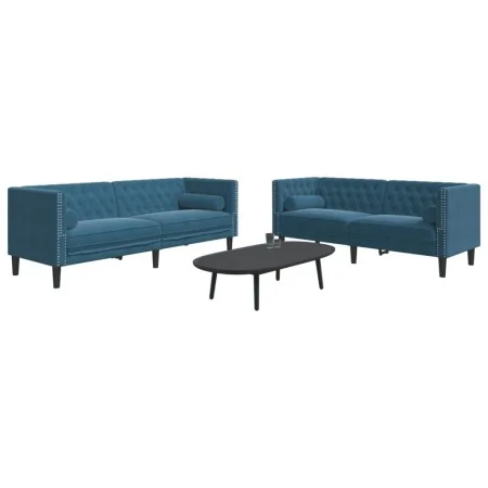 Set de sofás Chesterfield con cojines 2 piezas terciopelo azul by , Sofas - Ref: Foro24-3209299, Price: 663,03 €, Discount: %