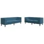 Set de sofás Chesterfield con cojines 2 piezas terciopelo azul by , Sofas - Ref: Foro24-3209299, Price: 663,03 €, Discount: %