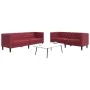 Chesterfield sofa set 2 pieces synthetic leather red red by , Sofas - Ref: Foro24-3209278, Price: 555,24 €, Discount: %