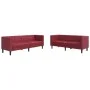 Chesterfield sofa set 2 pieces synthetic leather red red by , Sofas - Ref: Foro24-3209278, Price: 555,24 €, Discount: %