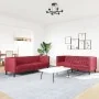 Chesterfield sofa set 2 pieces synthetic leather red red by , Sofas - Ref: Foro24-3209278, Price: 555,24 €, Discount: %