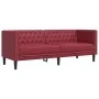 Chesterfield sofa set 2 pieces synthetic leather red red by , Sofas - Ref: Foro24-3209278, Price: 555,24 €, Discount: %