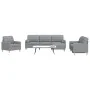 4-teilige Sofagarnitur mit Fußstütze und Kissen aus hellgrauem Stoff von , Sofas - Ref: Foro24-3278311, Preis: 701,00 €, Raba...
