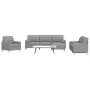 Juego de sofá 4 piezas con reposapiés y cojines tela gris claro de , Sofás - Ref: Foro24-3278311, Precio: 690,40 €, Descuento: %