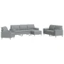 4-piece sofa set with footrest and cushions light gray fabric by , Sofas - Ref: Foro24-3278311, Price: 690,24 €, Discount: %