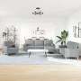 4-piece sofa set with footrest and cushions light gray fabric by , Sofas - Ref: Foro24-3278311, Price: 690,24 €, Discount: %