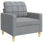 Juego de sofá 4 piezas con reposapiés y cojines tela gris claro de , Sofás - Ref: Foro24-3278311, Precio: 690,40 €, Descuento: %