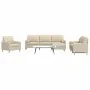 4-piece sofa set with footrest and cream fabric cushions by , Sofas - Ref: Foro24-3278313, Price: 705,71 €, Discount: %