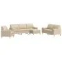 4-piece sofa set with footrest and cream fabric cushions by , Sofas - Ref: Foro24-3278313, Price: 705,71 €, Discount: %