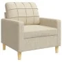 4-piece sofa set with footrest and cream fabric cushions by , Sofas - Ref: Foro24-3278313, Price: 705,71 €, Discount: %