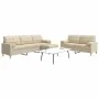 Set aus 3 Sofas mit Fußstütze und cremefarbenen Stoffkissen von , Sofas - Ref: Foro24-3278345, Preis: 578,79 €, Rabatt: %