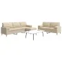 Set of 3 sofas with footrest and cream fabric cushions by , Sofas - Ref: Foro24-3278345, Price: 578,79 €, Discount: %