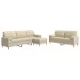 Set of 3 sofas with footrest and cream fabric cushions by , Sofas - Ref: Foro24-3278345, Price: 578,79 €, Discount: %