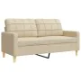Set of 3 sofas with footrest and cream fabric cushions by , Sofas - Ref: Foro24-3278345, Price: 578,79 €, Discount: %
